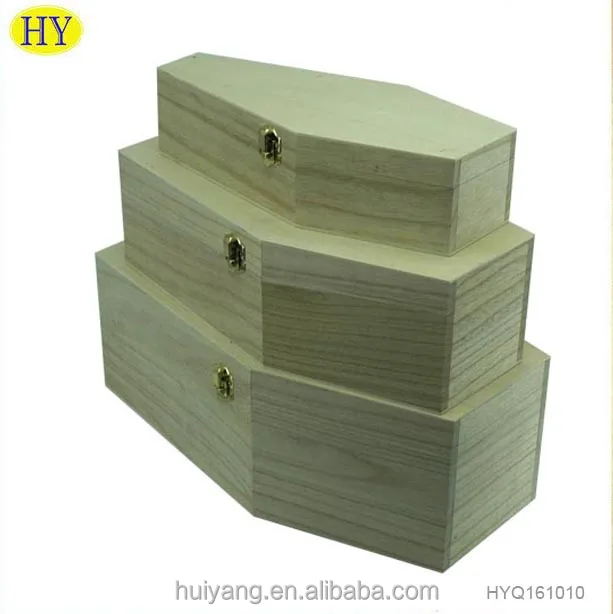coffin shaped wooden box