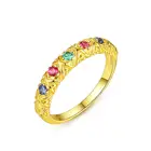 Rings CZCITY Gold Plated Colorful Cubic Zircon Engagement Gemstone Rings For Women