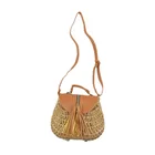 2019 Summer Acrylic Beads Handmade Box Shape Ladies Fashion Handbags Women Shoulder Straw Rattan Bag