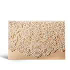 WISHMADE Custom Laser Cut Gold Anniversary Cards with Envelope Popular Islamic Wedding Invitations