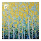 Wholesale Landscape Minty Birch Painting stretched with Wood Frame for Living Room
