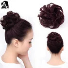 Angelbella Hair Bun Brown/ Red Curly Hair Extensions Scrunchie Hair Accessories for Black Women bun