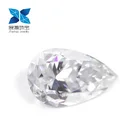 Zhanhao Jewelry VVS white colorless Pear shape 2 carats moissanite for ring jewelry