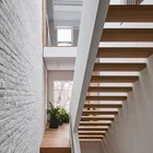Indoor modern staircase design with wooden staircase pillar straight staircase design
