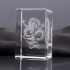 Pujiang 3D Laser Engraved Dragon Crystal Cube 3D Laser Etched Crystal Carving Dragon For Birthday Gifts