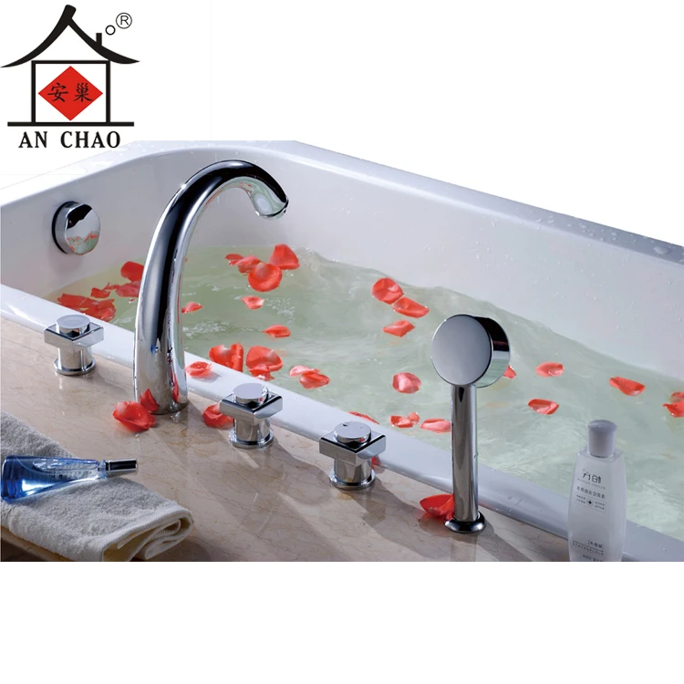 Bathtub faucet hot and cold all-copper cylinder Five-piece split leading edge security suite shower nest