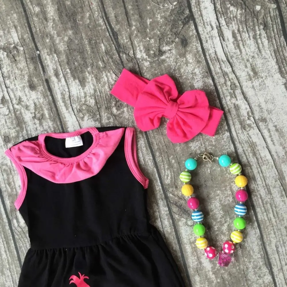 baby Girls Summer clothes girls children troll hair capcake outfits kids rainbow capri pants outfits with accessories