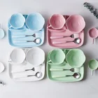 Child 4/5 pcs ceramic tableware dinner dish plate bowl porcelain dinner sets