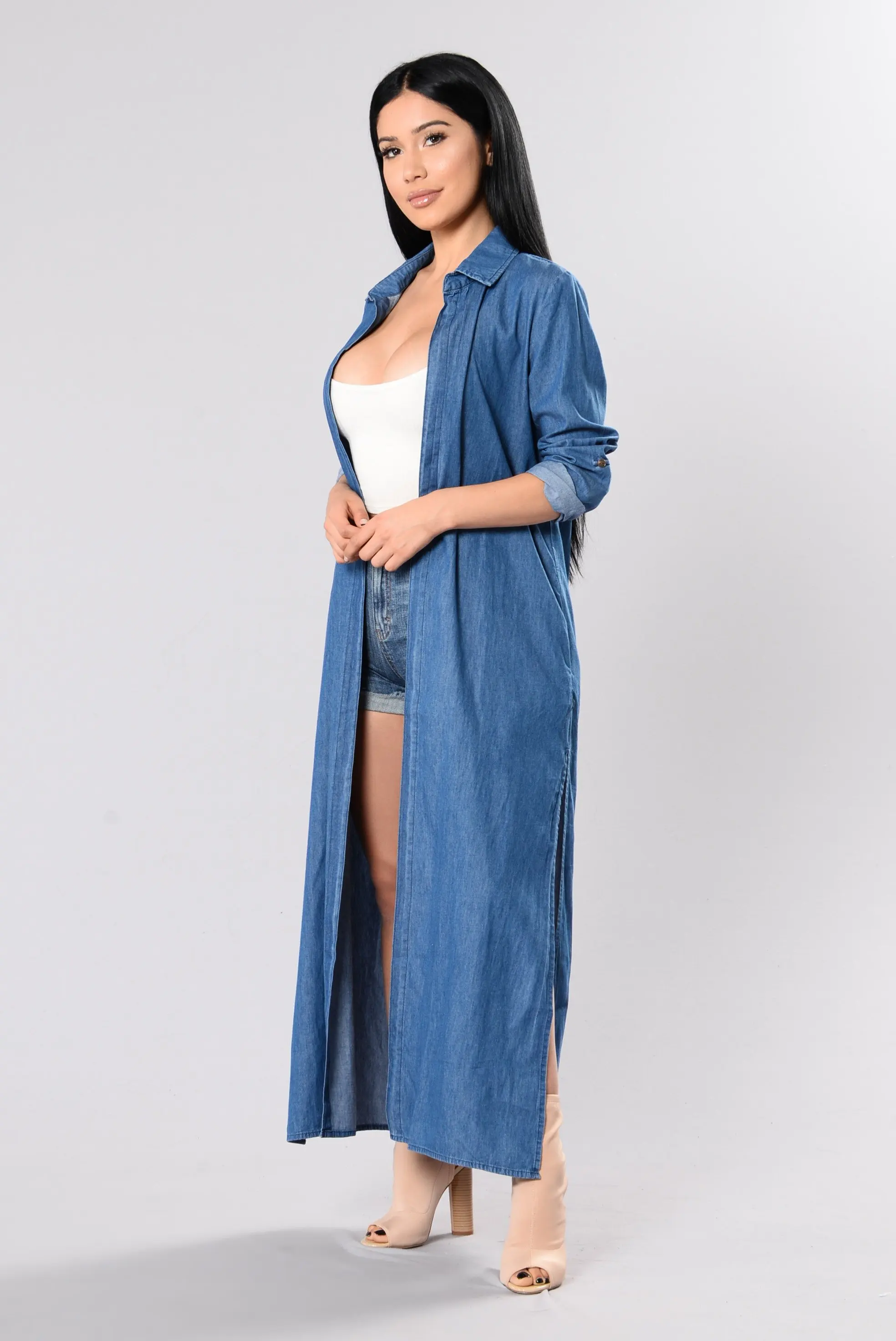 Wholesale Factories in Xintang Denim Expensive Plus Size Long Womens Jackets Coat