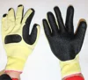 Black Piece Industrial Laminated Rubber Work Gloves For Construction