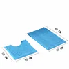 19x19 Square U-Shape Contoured Toilet Mat & 31x20 Carpet Rug, Machine Washable,Original Shaggy Chenille 2 Piece Bath Rug Set,