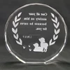 Round crystal plaque with 3D engraving for Christian gifts