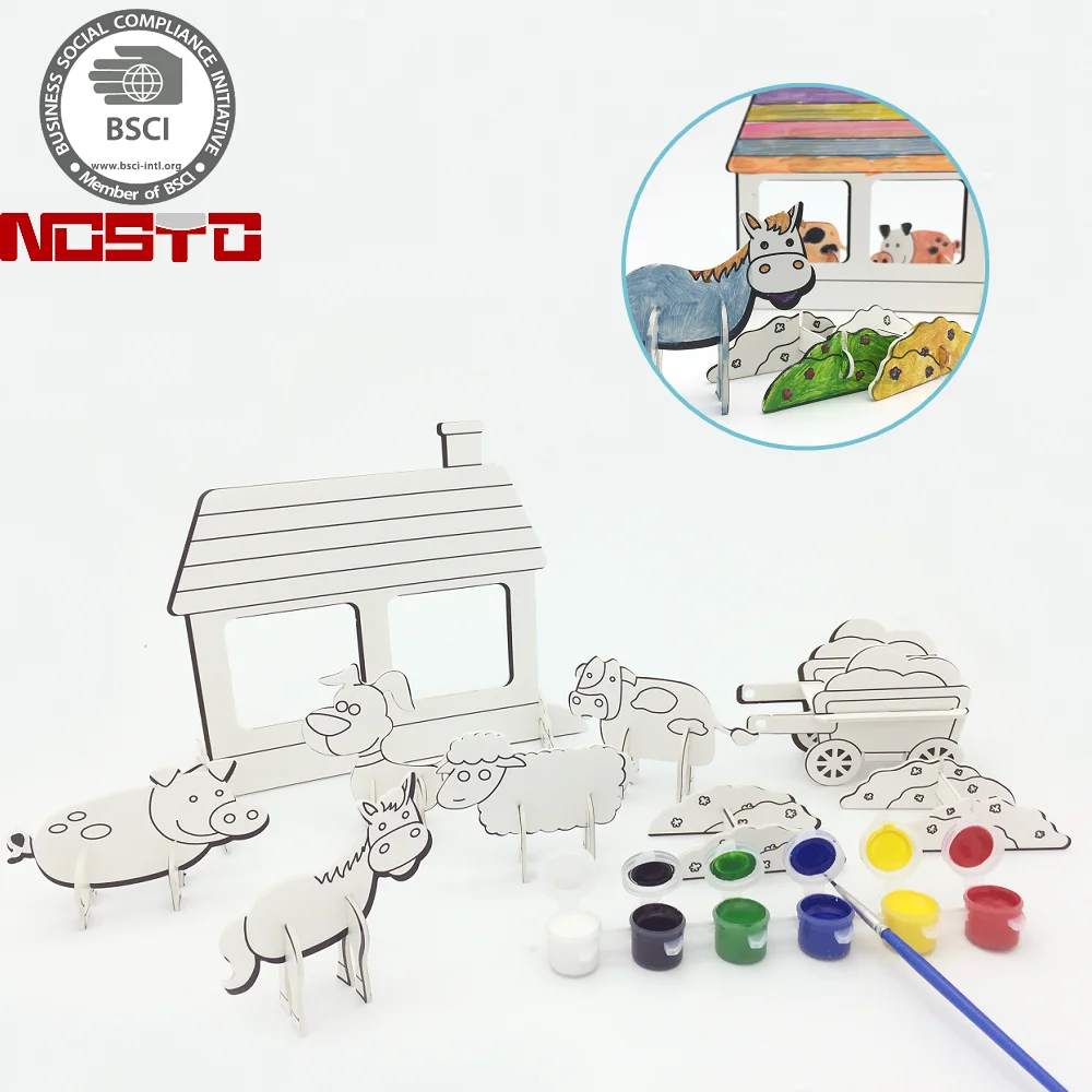 Renkli, Pop-Out ve Çalıştır Çiftlik Hayvanları Oyun seti, harika bir DIY Hediye Yaş Arası Çocuklar için 4 ila 8