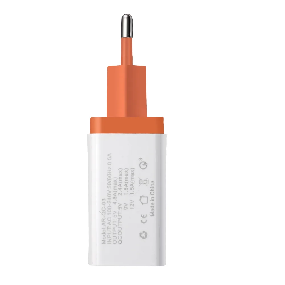 Portable Travel Phone Charger 3.0 Fast Plug 3 Port Multi USB Adapter Trending Electric Wall Charger with EU/US Connections