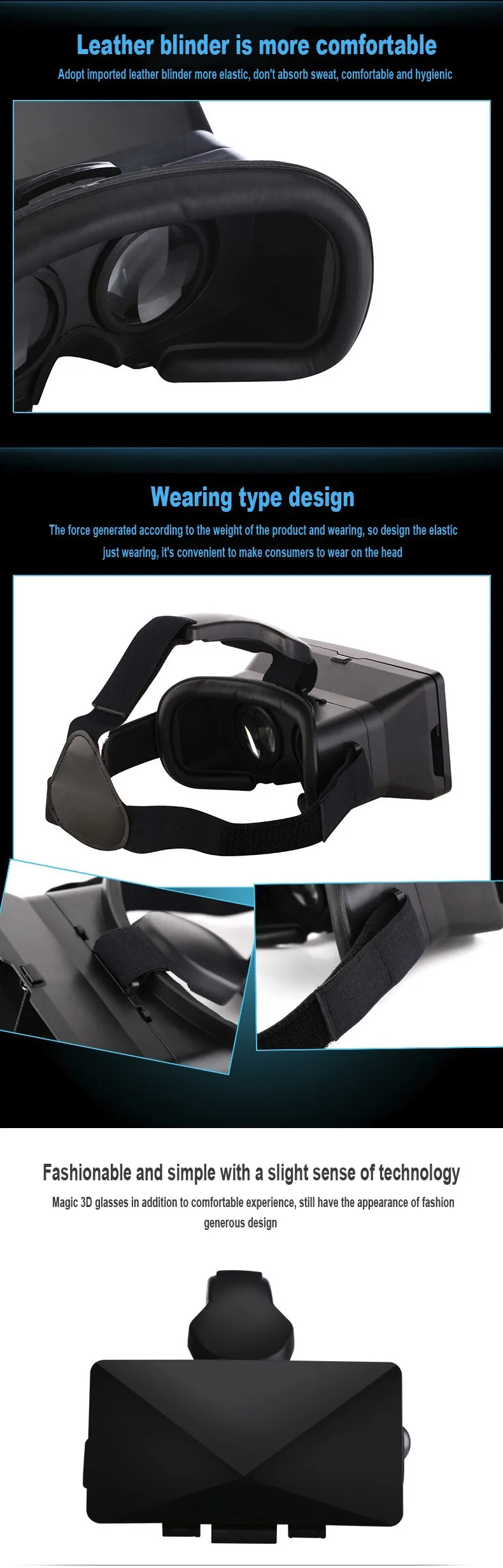 新しいデザインポータブルvrボックス仮想現実3d vrヘッドセット用スマート電話仕入れ・メーカー・工場