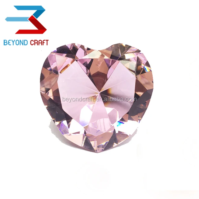 india crystal pink heart shaped diamond wedding door gifts