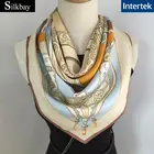 made lady scarves custom digital printing twill silk scarf
