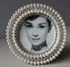 small round crystals and pearls luxury photo picture frame