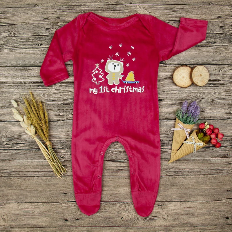 2018 Autumn Winter Newborn Baby Boys Girls One-piece Letter Footies Jumpsuit Outfits Clothes Soft Christmas XMS (3)