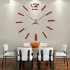 modern home Living room bedroom Office decorative big diy sticker wall clock with silver long hand