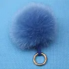Real Fluffy Colorful 12cm Fox Fur Pom pom Fur Balls Keychain for Hats/Bags
