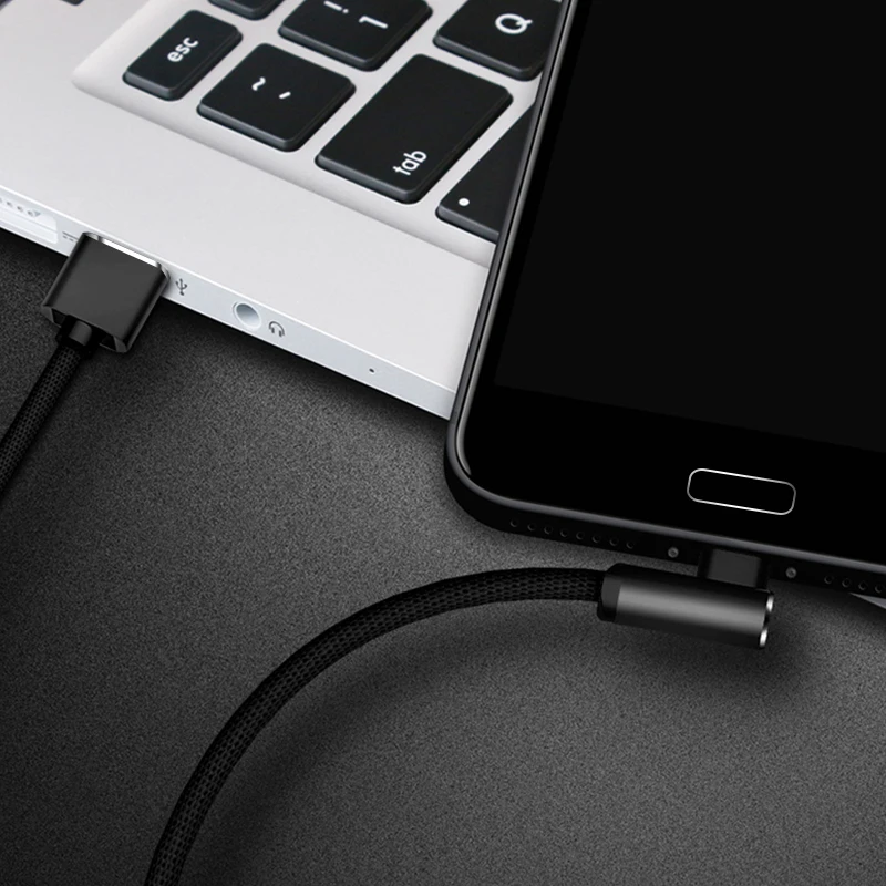 iHaitun 90 degree right angle L shape Bend magnetic type c USB Cable for Android for iphone ipad - ANKUX.COM