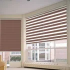 Restaurant 2D Double-deck Wooden type Solid color zebra blind