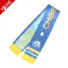 Custom Design Cheap Printing Blue Scarves Acrylic Football Scarf