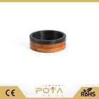 POYA Jewelry Men's Carbon Fiber And Bentwood Ring. Natural Wooden Cedro Wood Wedding Band