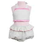 lovely baby girl's beautiful seersucker swimming suit children clothing manufacturers China