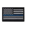 3inch Thin Blue Line American Flag Patch Iron On Embroidery Patch Emblem with Hook and Loop Backing