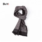 Factory Direct Sale Paisley Scarf With Black Background