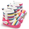 Wholesale rainbow kint baby booties baby boots crochet baby knitted boots with bow