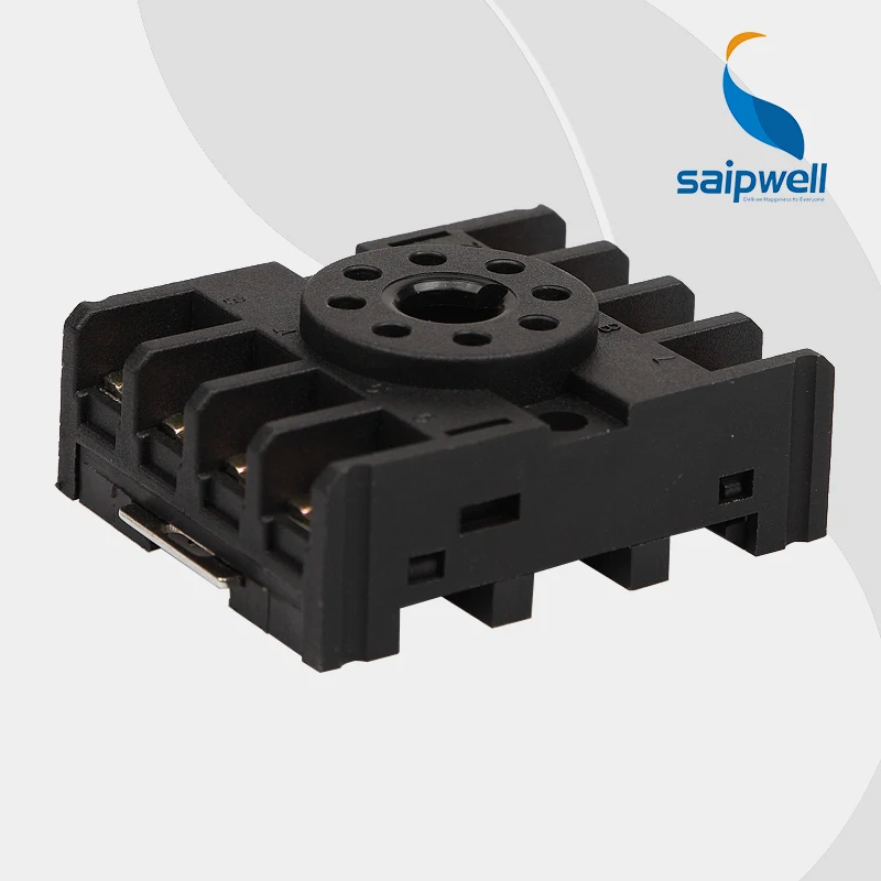 Saipwell High Quality 8 Pin Round Type Relay Socket Base PF083A (10F-2Z-C1) with CE Approval in 10-Pcs-Pack