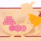 Personalized 3D Laser Cut Pop Up Birthday Cake Card For Girls