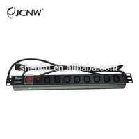 19inch 1U 8ways IEC C13 PDU power distribution unit with switch C14 plug