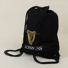 Promotional reusable eco backpack style black cotton drawstring bag for sports men