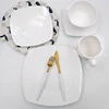 Top choice 20pcs square fine bone china porcelain dinner dinnerware set