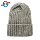 Fashion unisex women men sport winter knitted hat custom warm ski cap solid color beanie hats
