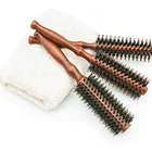 Wholesale 360 Round Natural Wooden Handle Boar Bristle Detangling Wave Hair Styling Brush