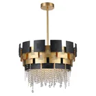 Crystal Material and HOTEL Gold and Black Application Chandelier Lighting
