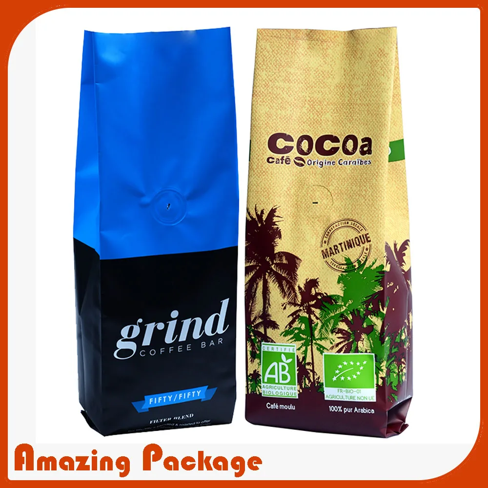 kraft paper foil coffee bag/paper coffee bag wit