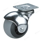 Longway Light Duty 40-60KG 40mm 50mm small plate TPR ball castor wheels /furniture caster luggage wheel