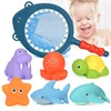 wholesale spray water 7 packs octopus bath toy for baby gift