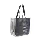 2019 fashion tote waterproof silver metallic laminated pp non woven shopping bag with handle