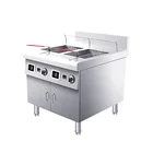 Industrial Kitchen Electric 2 tank 2 Basket Chicken Deep Fryer Machine With Cabinet