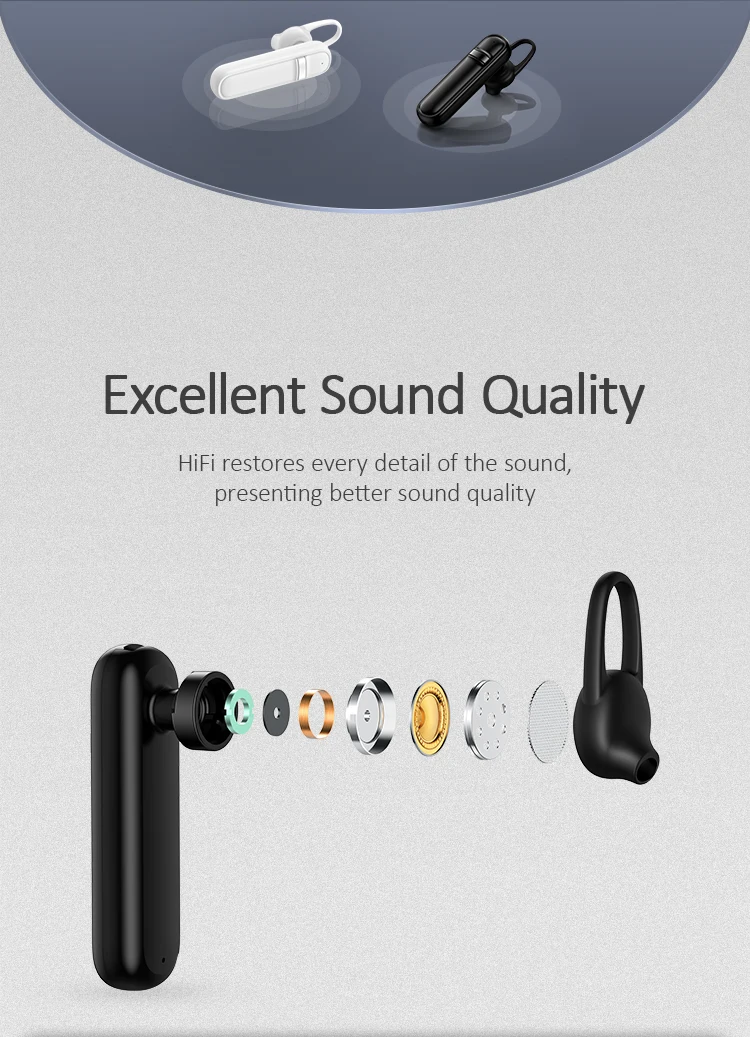 USAMS US-LM001 LM Series Portable Mini Handfree V4.2 70mAh Earphone Wireless Earbuds - ANKUX.COM