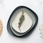 Differing size home used dinnerware irregular shape modern matte porcelain dinner plates