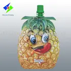 DQ PACK Cheap Fruit Shape Stand Up Pouch With Spout For Juice Packaging
