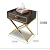 Simple Modern Stainless Steel Light Luxury Paint Bedroom Small Side High Gloss Cabinet Bedside